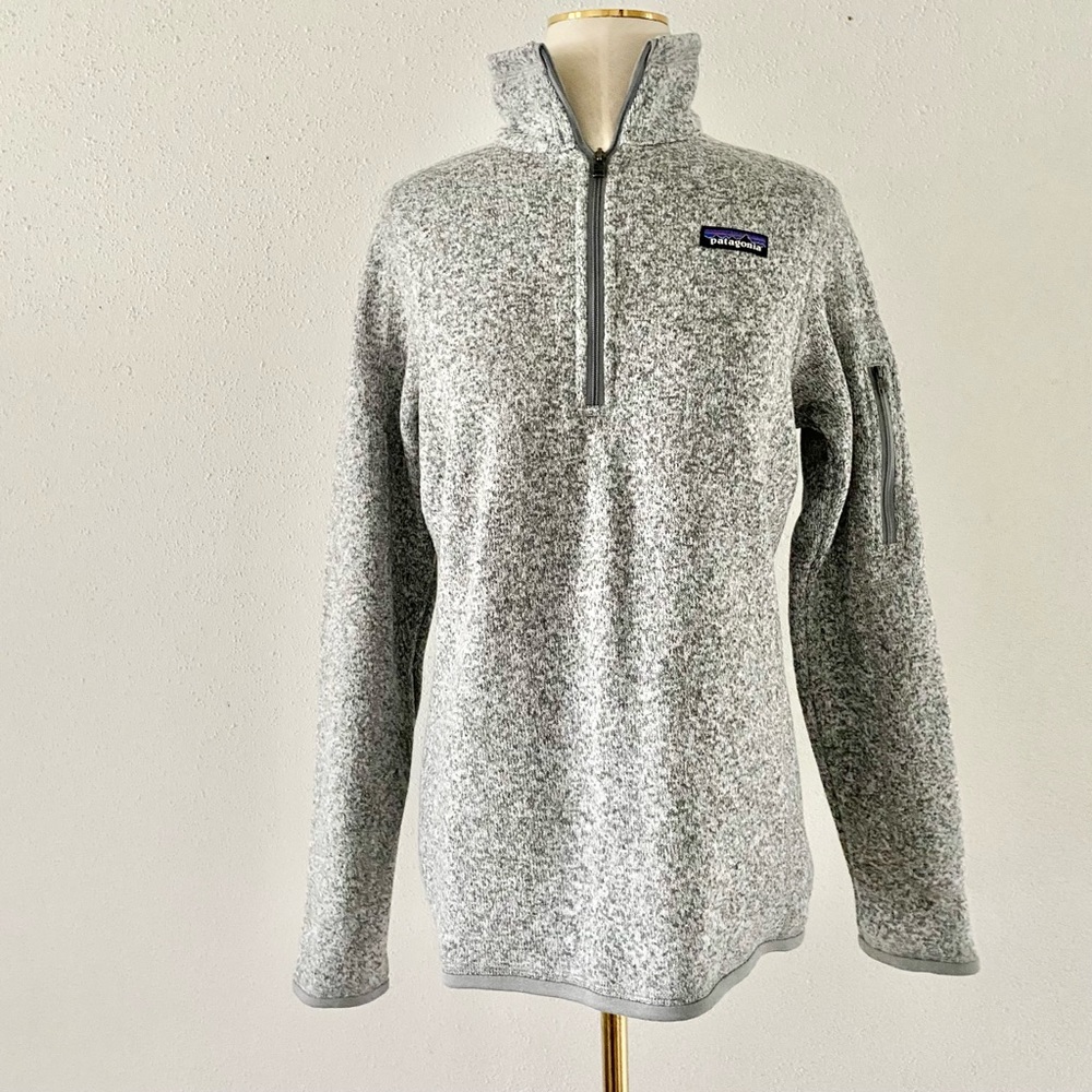 PATAGONIA Women's Size Medium Grey Better Sweater 1/4-Zip Fleece Pullover Top